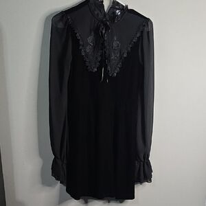 Killstar Dramatic Collar Velvet Dress